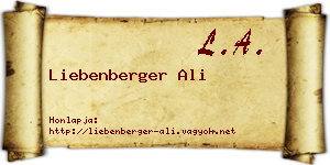 Liebenberger Ali névjegykártya